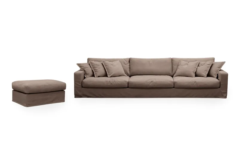Valencia Extra Djup 5-sits soffa + fotpall med avtagbar och tvättbar klädsel