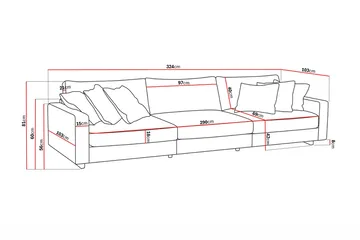 Valencia Extra Djup 5-sits Soffa i Chenille - Mörkbrun - Products - Möbler - Soffa