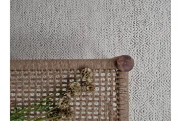 Gåsöga Ullmatta 140x200 cm Rektangulär - Beige - Products - Textil & mattor - Matta - Modern matta - Ullmatta