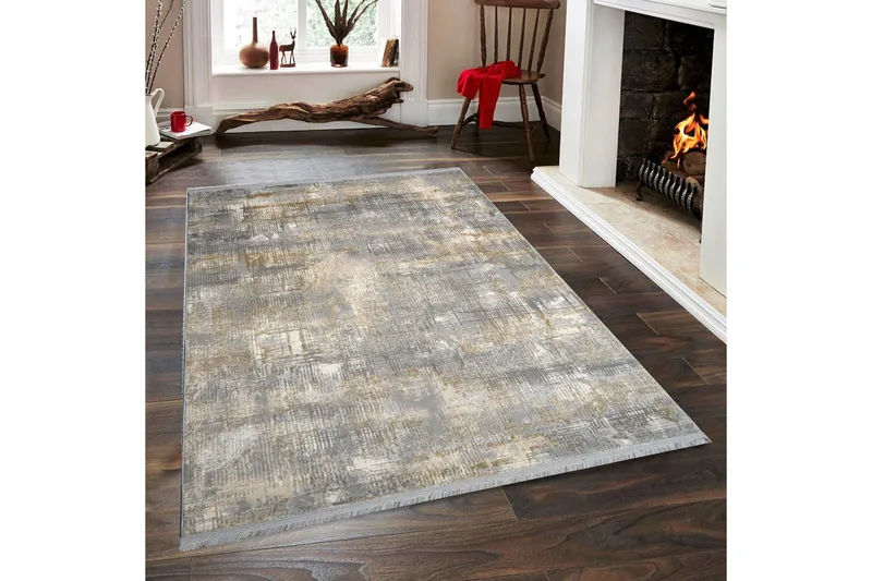 Naveena Gångmatta 80x150 cm Rektangulär, Grå/Beige/Creme