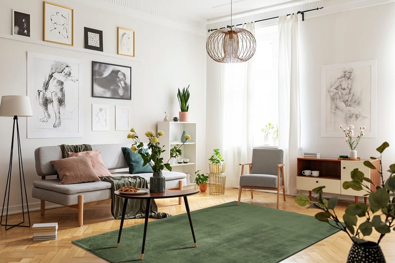 Cozy Ryamatta 240x340 cm Rektangulär - Grön - Products - Textil & mattor - Matta - Modern matta - Ryamatta