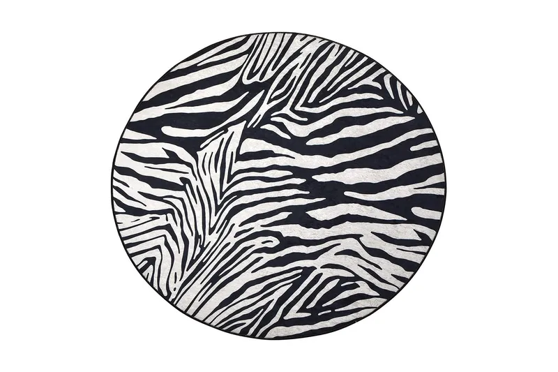 Ulphe Matta Rund 140 cm, Zebra/Sammet