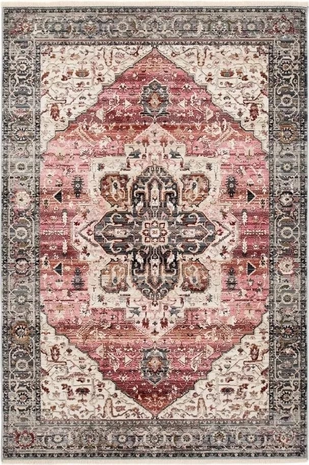 Laura Medaljong Rosa/Blå - 200x300 cm, Rosa/Blå