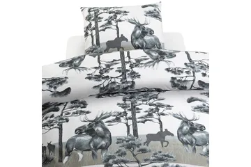 Påslakanset Enkelsäng 2-Dels Älg Grå - Borganäs of Sweden - Products - Textil & mattor - Sängkläder - Bäddset & påslakanset - Påslakanset dubbelsäng