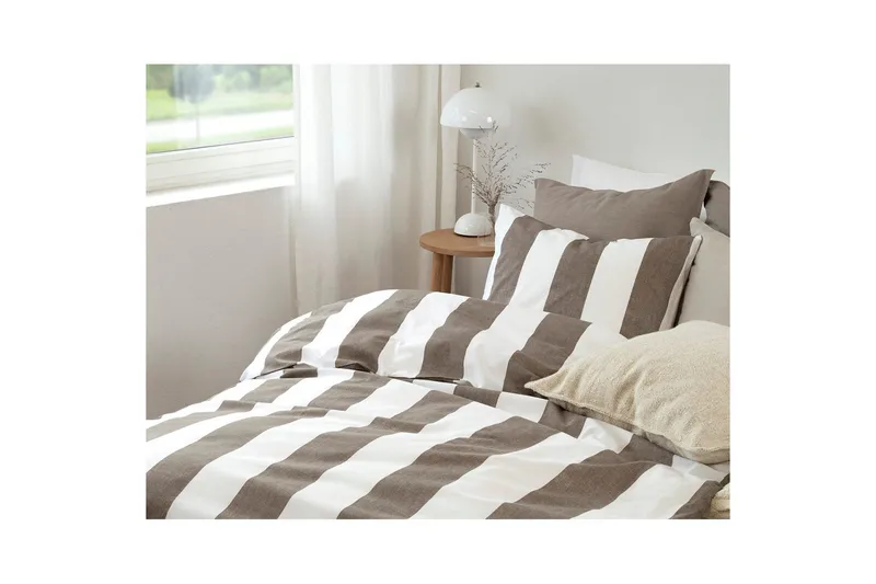 Påslakanset Enkelsäng 2-Dels Block stripe - Brun - Products - Textil & mattor - Sängkläder - Bäddset & påslakanset - Påslakanset enkelsäng