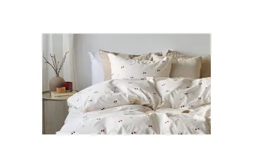 Påslakanset Enkelsäng 2-Dels Körsbär Sand - Products - Textil & mattor - Sängkläder - Bäddset & påslakanset - Påslakanset enkelsäng
