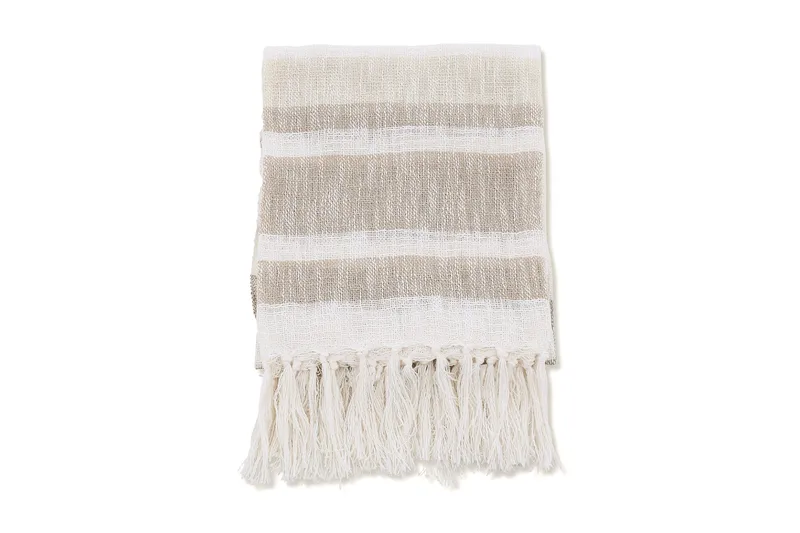 Sandy Pläd 130x170 cm, Offwhite/Beige/Brun