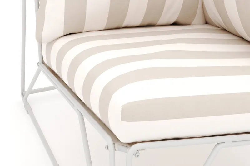 Usteryd hörnmodul utomhus i järn med vattenavisande randig dyna - Beige - Products - Utemöbler & utemiljö - Övrigt utemöbler - Moduler utesoffa