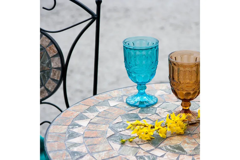 Mosaic Runt Sidobord och Blombord Utomhus 60 cm Mosaik - Mörkgrå/Brun - Products - Utemöbler & utemiljö - Balkong & altan - Balkongmöbler - Balkongbord