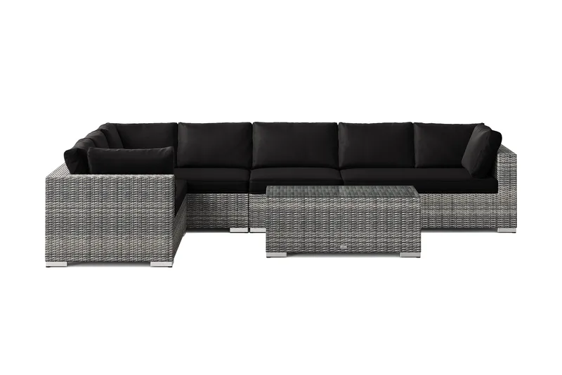 Bahamas L-formad utesoffa vänster, 7-sits med bord - Grå - Products - Utemöbler & utemiljö - Loungemöbler - Loungeset & loungegrupp