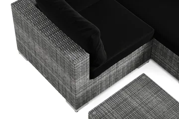 Bahamas U-formad utomhus loungegrupp med stängt avslut, 7-sits med bord - Grå - Products - Utemöbler & utemiljö - Loungemöbler - Loungeset & loungegrupp