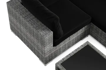 Bahamas U-formad utomhus loungegrupp med stängt avslut, 7-sits med bord och hylla - Grå - Products - Utemöbler & utemiljö - Loungemöbler - Loungeset & loungegrupp