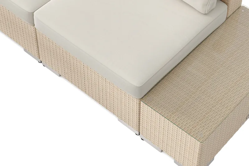 Bahamas utesoffa 3-sits med bord - Beige - Products - Utemöbler & utemiljö - Loungemöbler - Loungeset & loungegrupp
