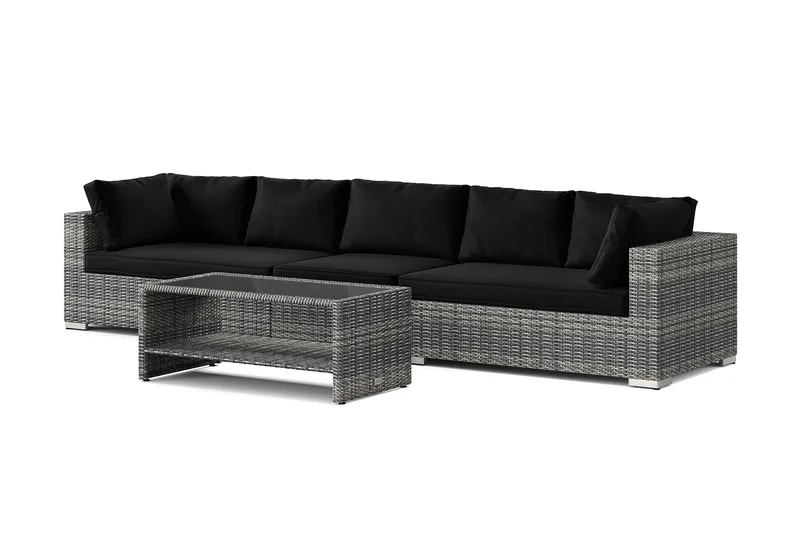 Bahamas utesoffa 5-sits med bord och hylla - Grå - Products - Utemöbler & utemiljö - Loungemöbler - Loungeset & loungegrupp