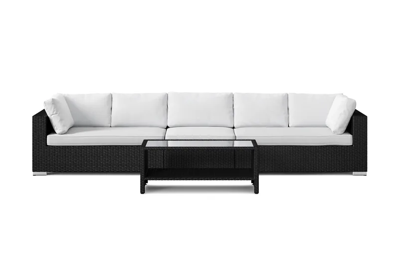 Bahamas utesoffa 5-sits med bord och hylla - Svart - Products - Utemöbler & utemiljö - Loungemöbler - Loungeset & loungegrupp