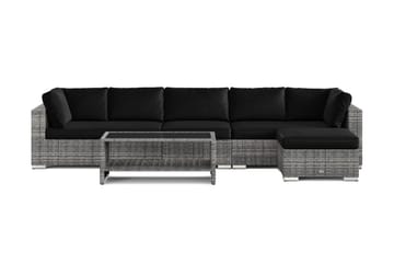 Bahamas utomhus divansoffa 6-sits med vändbar divan och bord med hylla - Grå - Products - Utemöbler & utemiljö - Loungemöbler - Loungeset & loungegrupp