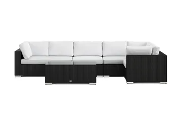 Bahamas utomhus hörnsoffa 6-sits vändbar med bord - Svart - Products - Utemöbler & utemiljö - Loungemöbler - Loungeset & loungegrupp