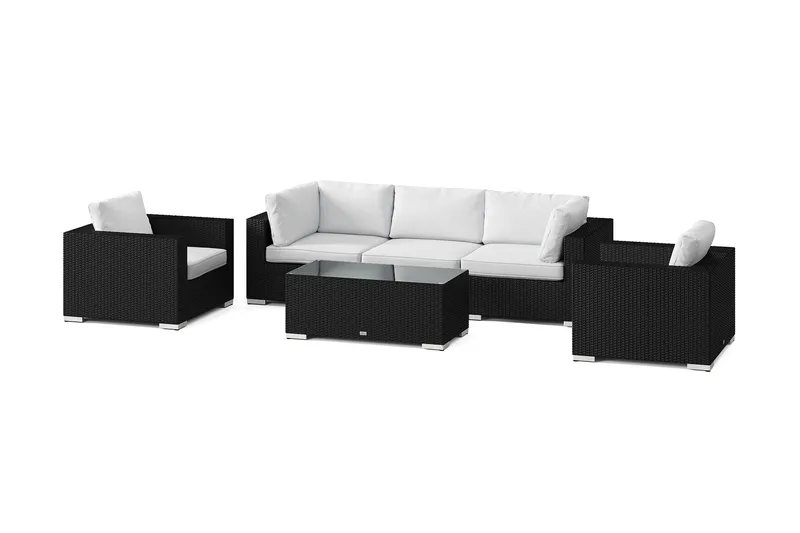 Bahamas utomhus soffgrupp 5-sits med två fåtöljer och bord - Svart - Products - Utemöbler & utemiljö - Loungemöbler - Loungeset & loungegrupp