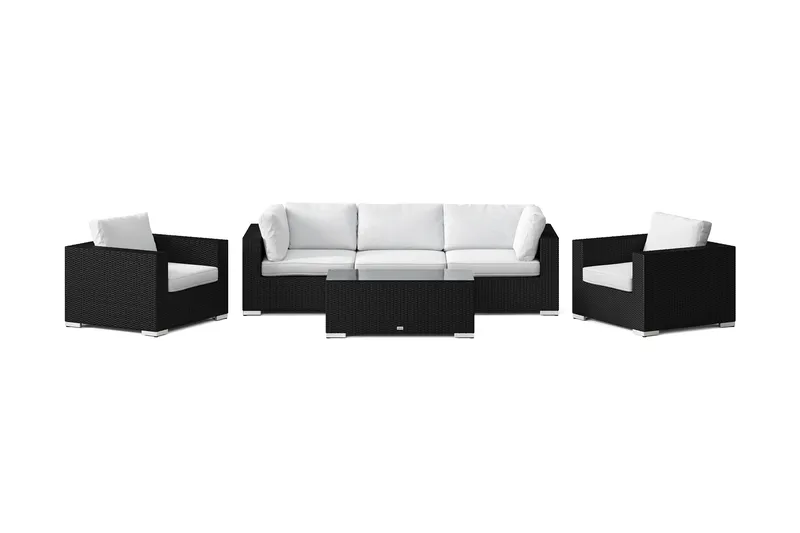 Bahamas utomhus soffgrupp 5-sits med två fåtöljer och bord - Svart - Products - Utemöbler & utemiljö - Loungemöbler - Loungeset & loungegrupp