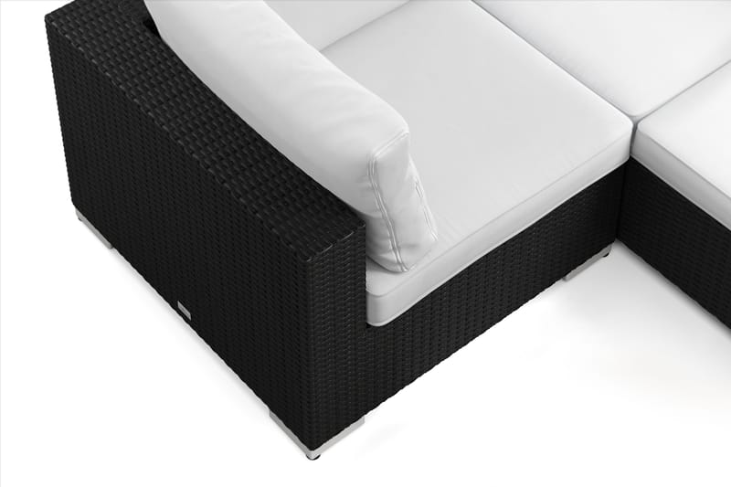 Bahamas utomhus U-soffa 8-sits vändbar divan med öppet avslut och bord med hylla - Svart - Products - Utemöbler & utemiljö - Loungemöbler - Loungeset & loungegrupp