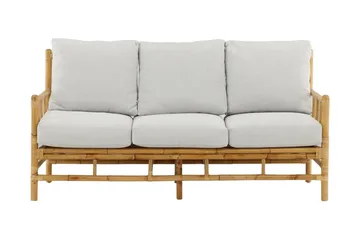 Cane Utesoffa 3-sits - Brun/Vit - Products - Utemöbler & utemiljö - Loungemöbler - Loungesoffor