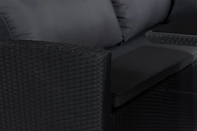 James Light Soffgrupp och Loungegrupp Utomhus 5-sits i konstrotting för trädgård och uteplats - Svart / Svarta dynor - Products - Utemöbler & utemiljö - Loungemöbler - Loungeset & loungegrupp