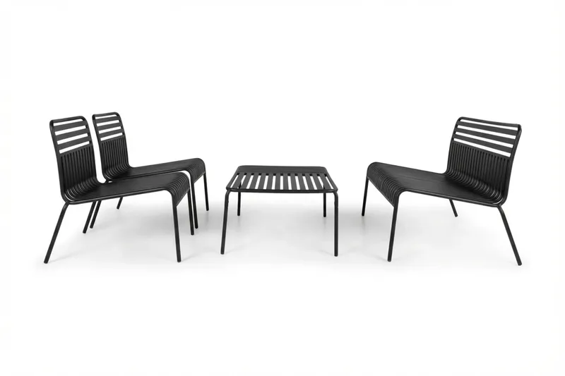 Jarva Liten 4-sits Soffgrupp Utomhus i metall - Antracit - Products - Utemöbler & utemiljö - Loungemöbler - Loungeset & loungegrupp