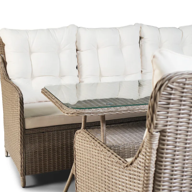 Loungegrupp utemöbler | Beige konstrotting | Rögrund - Products - Utemöbler & utemiljö - Loungemöbler - Loungeset & loungegrupp