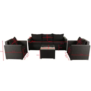 Loungegrupp utemöbler | Svart konstrotting | Huvudskär - Products - Utemöbler & utemiljö - Loungemöbler - Loungeset & loungegrupp