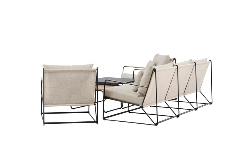 Palazzo Soffgrupp Utomhus 5-sits - Svart/Beige - Products - Utemöbler & utemiljö - Loungemöbler - Loungeset & loungegrupp