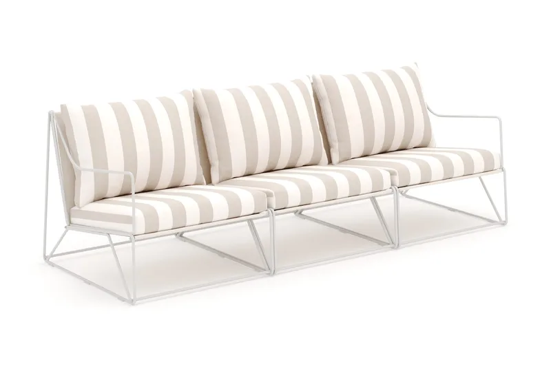 Usteryd 3 sits Loungesoffa, Beige/Striped
