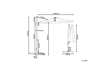 Calimera Hängparasoll 295 cm - Beige/Vit - Products - Utemöbler & utemiljö - Solskydd - Parasoll - Hängparasoll