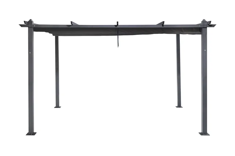 Porto Stor Pergola 4x3 m i aluminium med tak, Mörkgrå