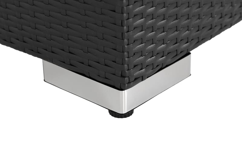 Bahamas Loungbord och Soffbord Utomhus 113 cm Konstrotting Glas - Svart - Products - Utemöbler & utemiljö - Utebord & trädgårdsbord - Loungebord & soffbord utomhus