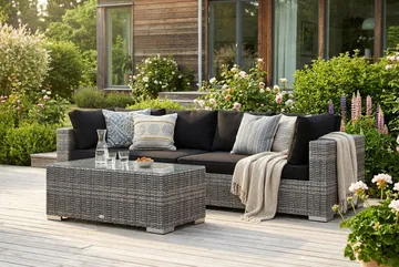 Bahamas Soffbord Utomhus 113x58 cm Konstrotting - Grå - Products - Utemöbler & utemiljö - Utebord & trädgårdsbord - Loungebord & soffbord utomhus