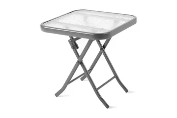 DUBLIN Litet Hopfällbart Cafébord och Utebord 46 cm Stål Glas - Grå - Products - Utemöbler & utemiljö - Utebord & trädgårdsbord - Sidobord utomhus
