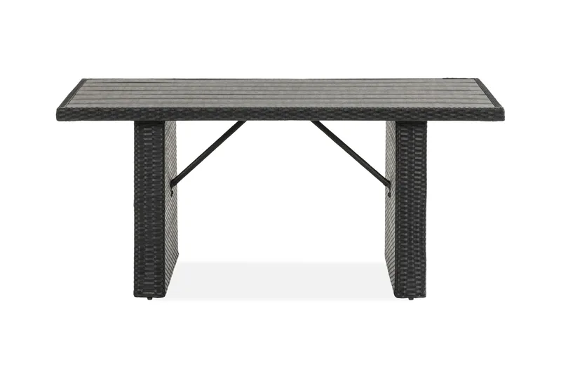 James Utebord 85x145 cm – Matbord utomhus i konstrotting med bordsskiva i Aintwood - Svart - Products - Utemöbler & utemiljö - Utebord & trädgårdsbord - Matbord utomhus