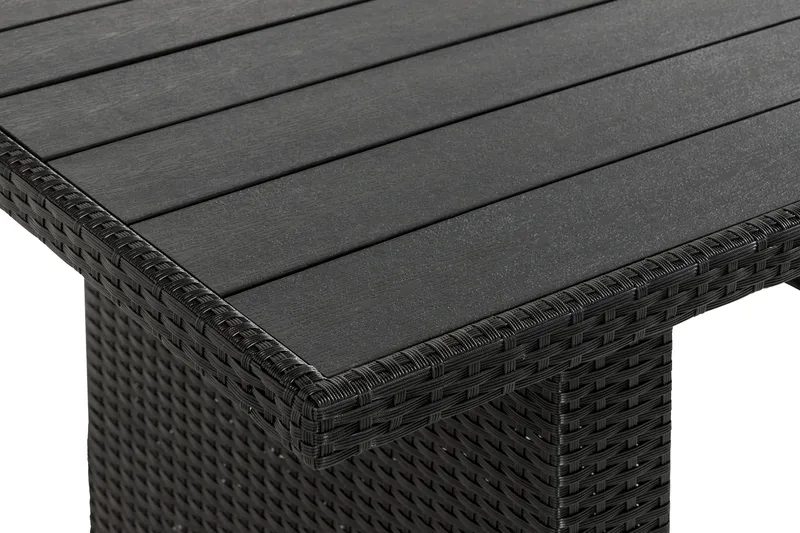 James Utebord 85x145 cm – Matbord utomhus i konstrotting med bordsskiva i Aintwood - Svart - Products - Utemöbler & utemiljö - Utebord & trädgårdsbord - Matbord utomhus