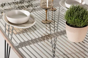 Viga Matbord Utomhus 90x160 cm – Rektangulärt Utebord i stål med glasskiva för Trädgården - Brun - Products - Utemöbler & utemiljö - Utebord & trädgårdsbord - Matbord utomhus