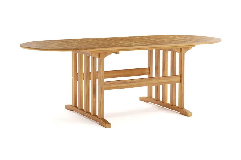 Menorca Ovalt Förlängningbart Matbord i trä Utomhus 90x150 cm - Teak / Natur - Products - Utemöbler & utemiljö - Utebord & trädgårdsbord - Matbord utomhus
