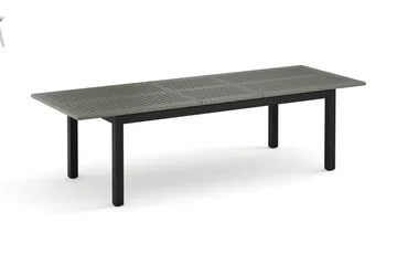 Monaco Stort rektangulärt förlängningsbart bord utomhus med iläggsskiva 210-310x90 cm i aluminium/plast - Svart/Grå - Products - Utemöbler & utemiljö - Utebord & trädgårdsbord - Matbord utomhus