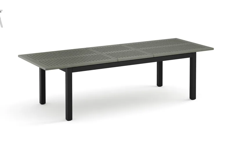 Monaco Stort rektangulärt förlängningsbart bord utomhus med iläggsskiva 210-310x90 cm i aluminium/plast - Svart/Grå - Products - Utemöbler & utemiljö - Utebord & trädgårdsbord - Matbord utomhus