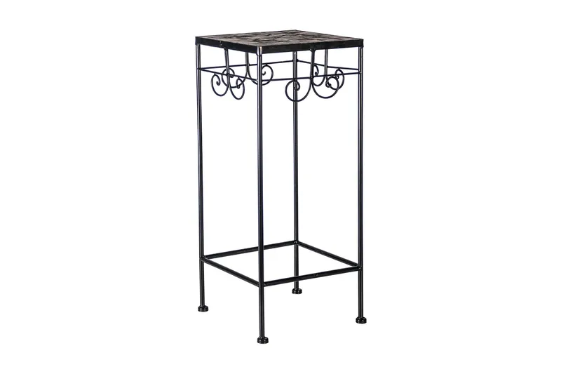 Mosaic Blompiedestal, Svart/Grå