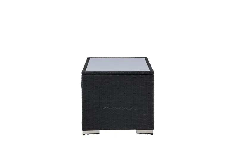 London Soffbord och Loungebord Utomhus 120 cm Konstrotting Glas - Svart - Products - Utemöbler & utemiljö - Utebord & trädgårdsbord - Loungebord & soffbord utomhus