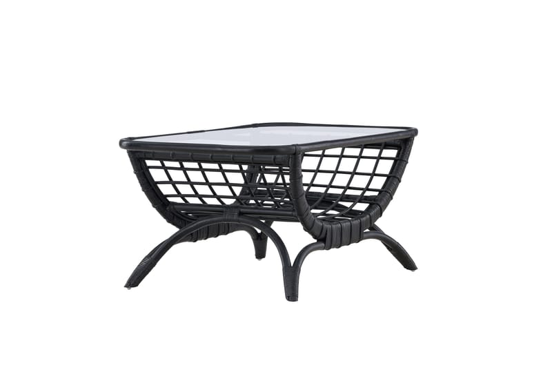 Moana Soffbord och Matbord Utomhus 95,5 cm Glas Rotting - Svart - Products - Utemöbler & utemiljö - Utebord & trädgårdsbord - Loungebord & soffbord utomhus