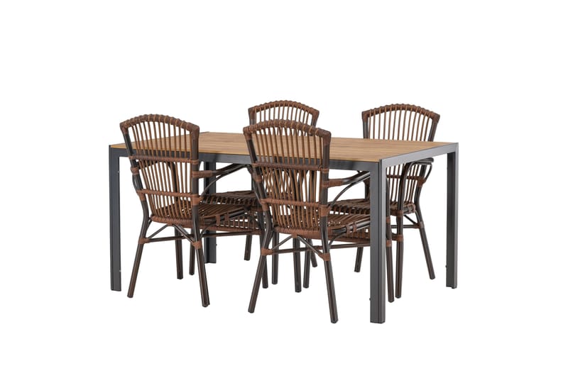 Break Matgrupp 150 cm + 4 st Galera Karmstolar Brun - Brun - Products - Utemöbler & utemilj ö - Utegrupp - Matgrupp utomhus