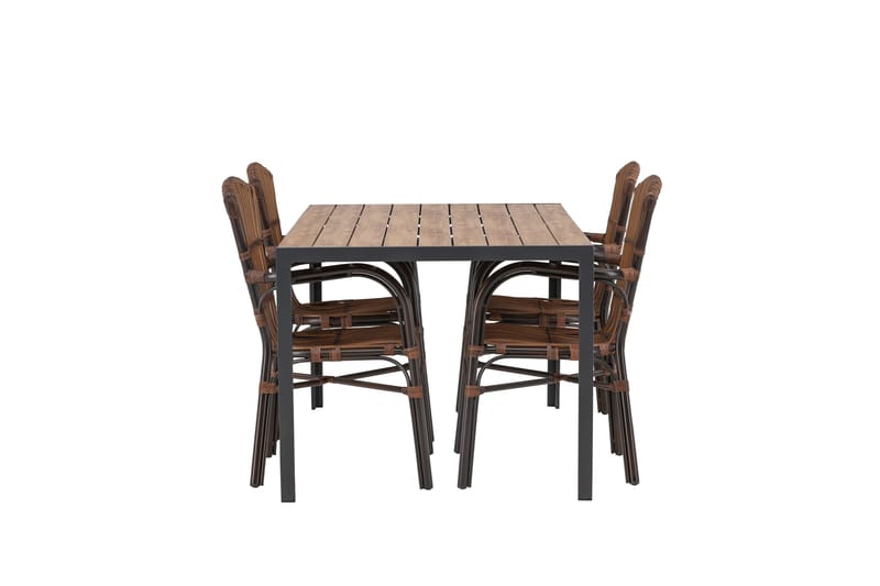 Break Matgrupp 150 cm + 4 st Galera Karmstolar Brun - Brun - Products - Utemöbler & utemiljö - Utegrupp - Matgrupp utomhus