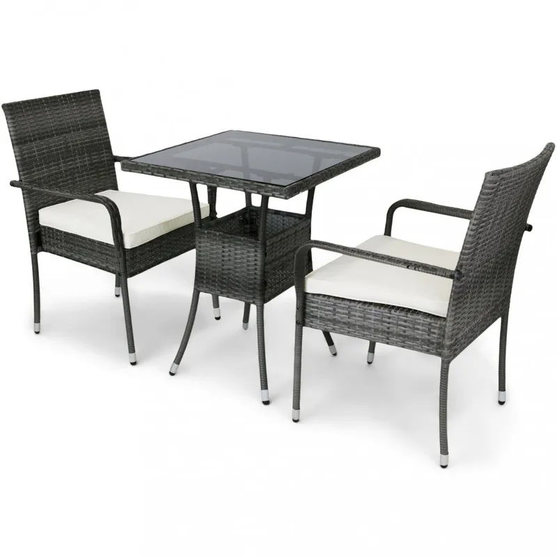 Caféset för balkong i konstrotting | Lyfco Mölle - Grå - Products - Utemöbler & utemiljö - Utegrupp - Matgrupp utomhus