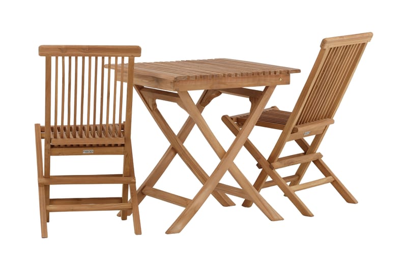 Ghana Caféset 70 cm + 2 Kenya Hopfällbara Karmsttolar - Brun - Products - Utemöbler & utemiljö - Utegrupp - Cafegrupp & cafeset