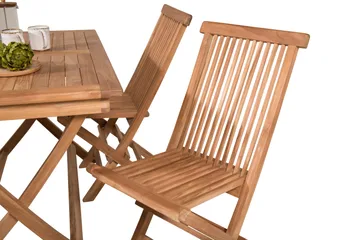 Kenya Matgrupp 120x70 cm + 4 Kenya Hopfällbar Stol - Brun - Products - Utemöbler & utemiljö - Utegrupp - Matgrupp utomhus